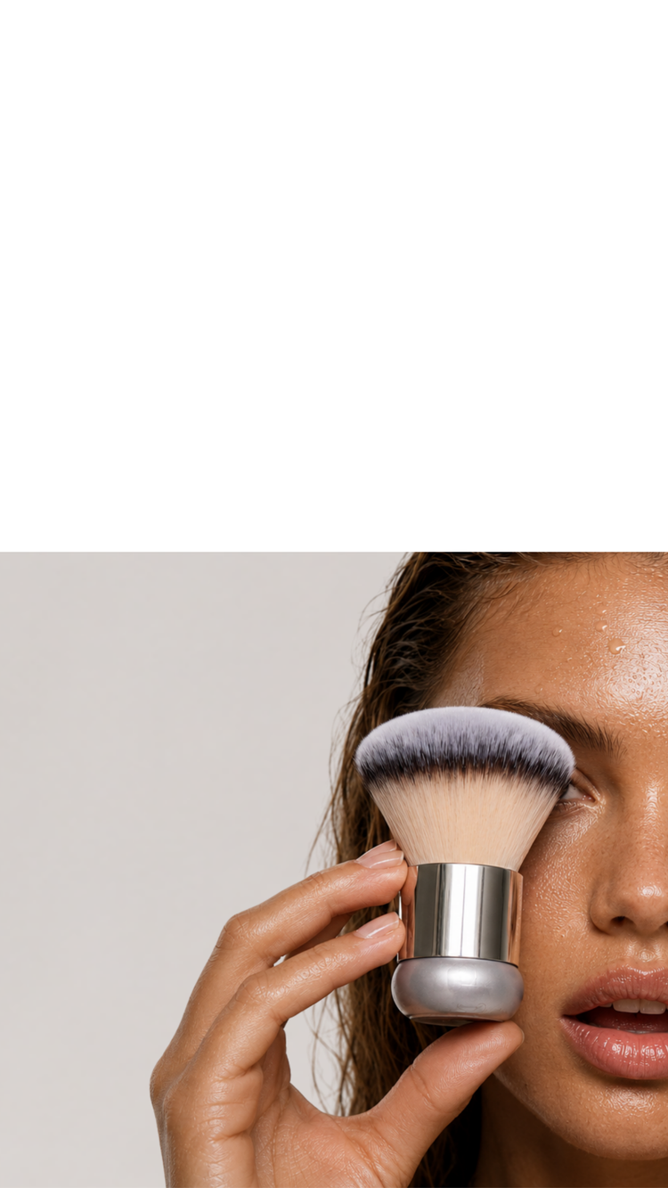 Model holding The Glow Brush